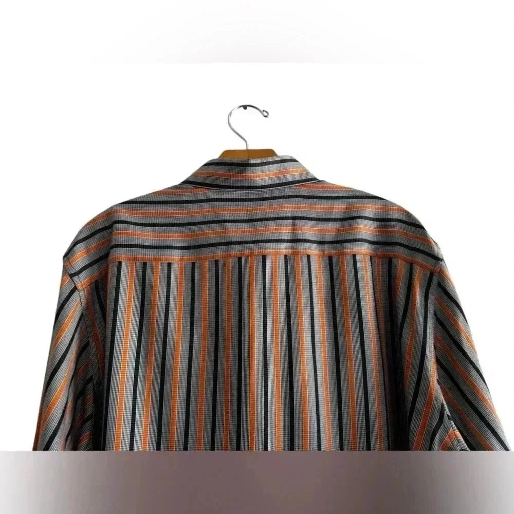 Robert Graham Button Down Dress Shirt Men's Long Sleeve Stripe Size M - Picture 4 of 16